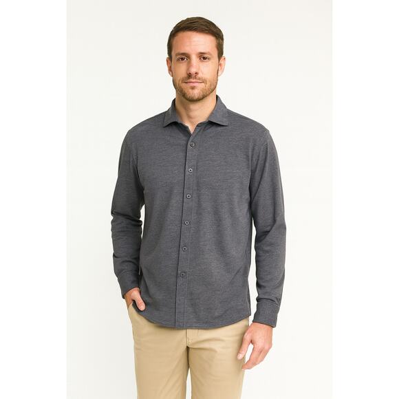 UNTUCKit Mercury Wrinkle-Free Slim Fit Button-Down Shirt | Gray | Small - Picture 1 of 6